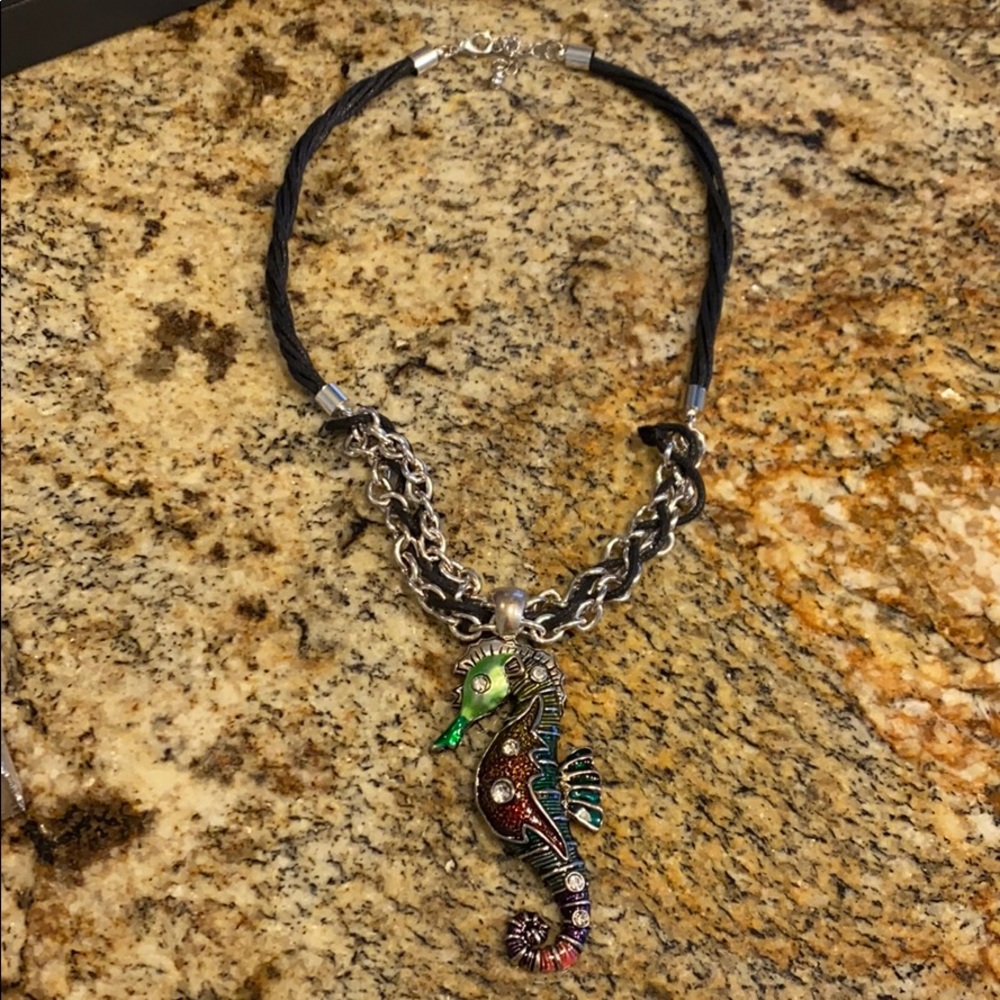 Colorful seahorse necklace